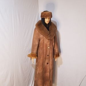 Shearling & fox collar coat